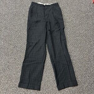 True Vintage 1960s Plaid Dress Pants Suit Talon Zipper Black 30x30 Rare Pattern